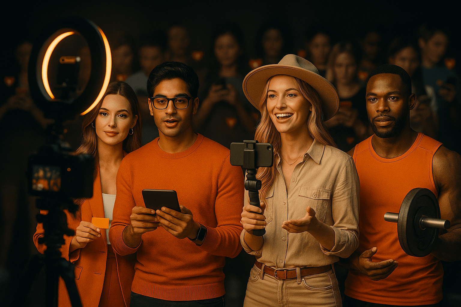 http://Group%20of%20diverse%20influencers%20creating%20content%20across%20industries%20with%20engaged%20audience.